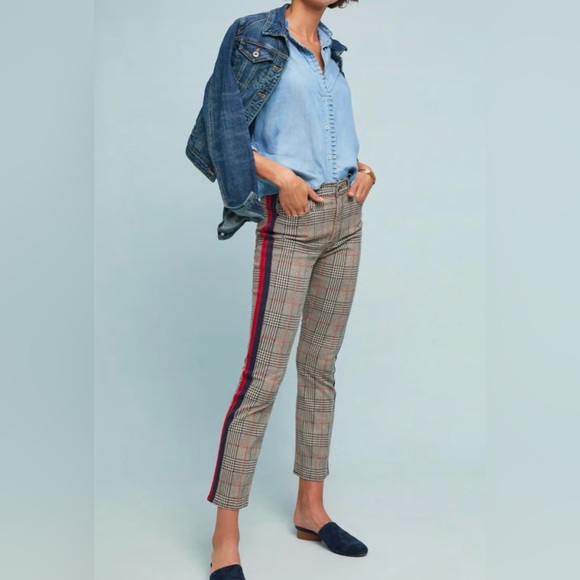 Mother The Insider Ankle Plaid Pants, NWOT SZ 25 - Picture 1 of 5